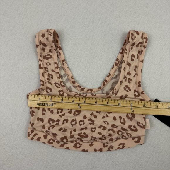 DKNY Women’s Leopard Print Bralette Top Small S Sleeveless Crop Lounge NWT - Picture 6 of 7